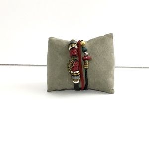 Pink ,Burgandy ,Green natural stone bracelet .